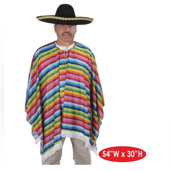 Nwt-Halloween costume- Mexican Serape- OSFA - Picture 2 of 5